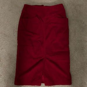 United Colors Of Benetton Red Midi Skirt